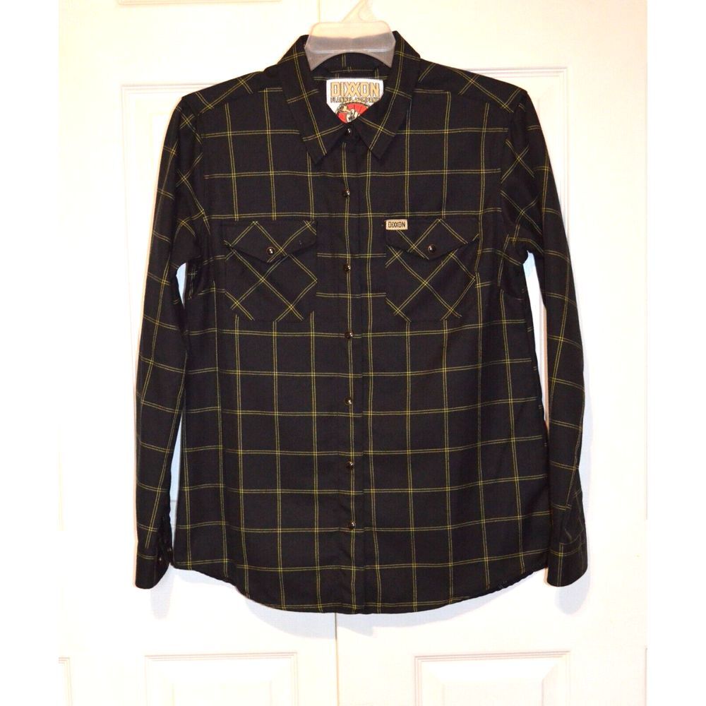 Dickies Women's Dark Plaid Button Down Shirt